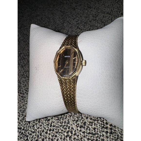 Vintage Solvil Et Titus Ladies Goldtone Watch Quartz Works New Battery - Picture 3 of 7